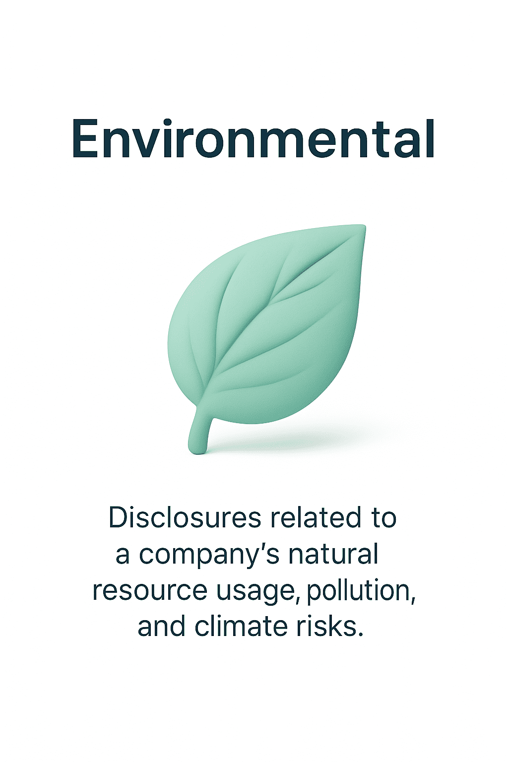 Environmental disclosures and climate risks.